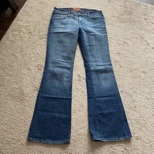 Colins jeans Y2K women low rise flare leg 760 stretch distress denim jeans Sz M